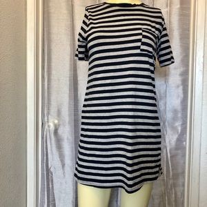 Gray & Navy striped Tunic or Mini dress